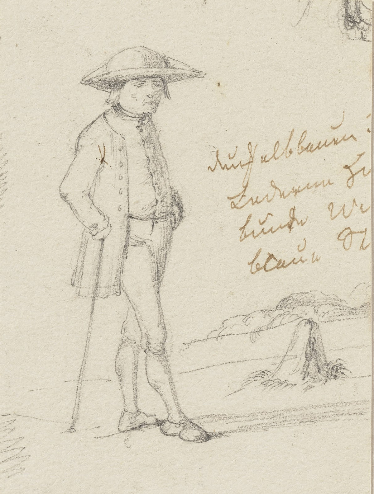 Farmer with a stick