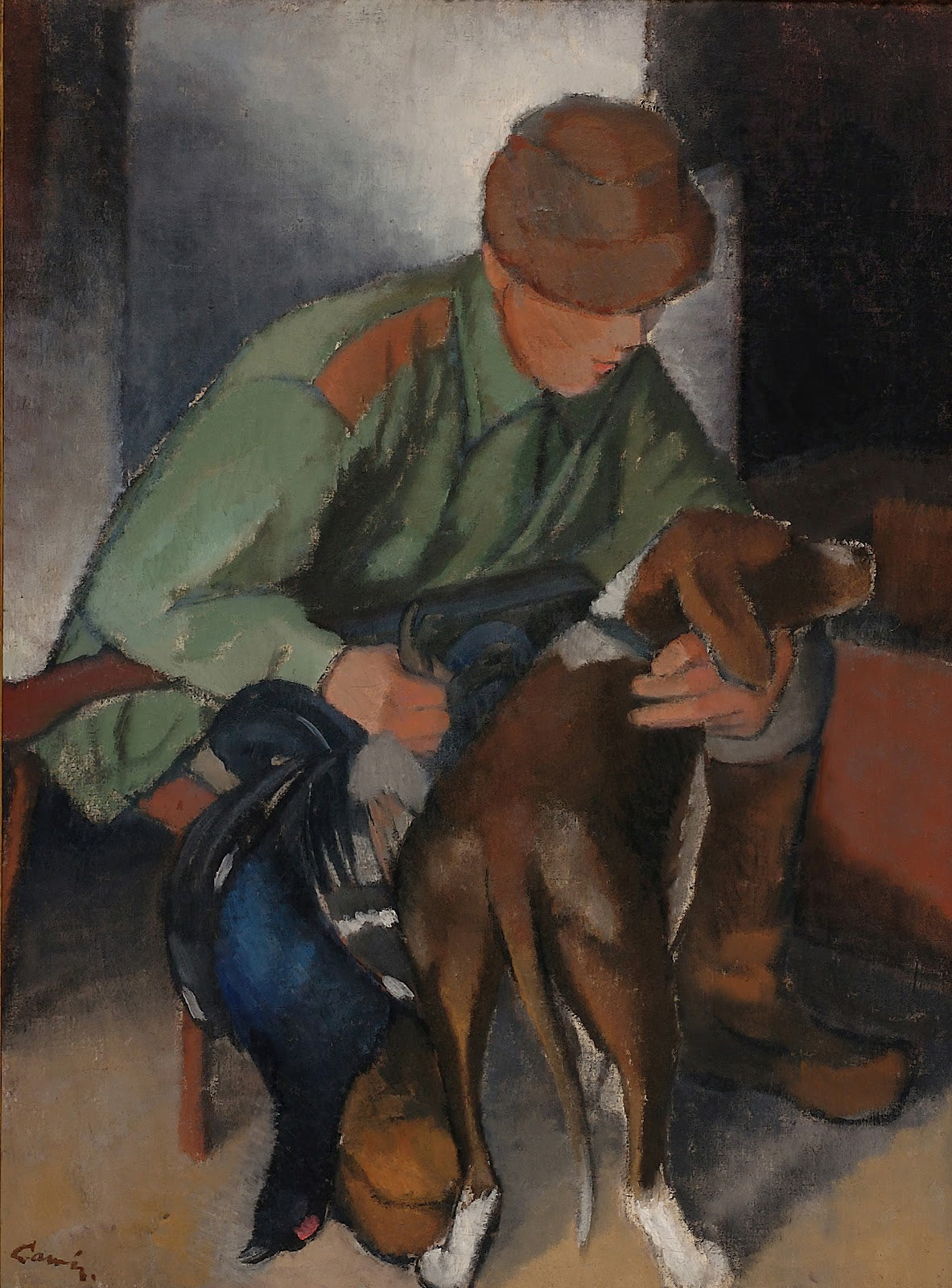 Hunter with His Hound 1920   1930