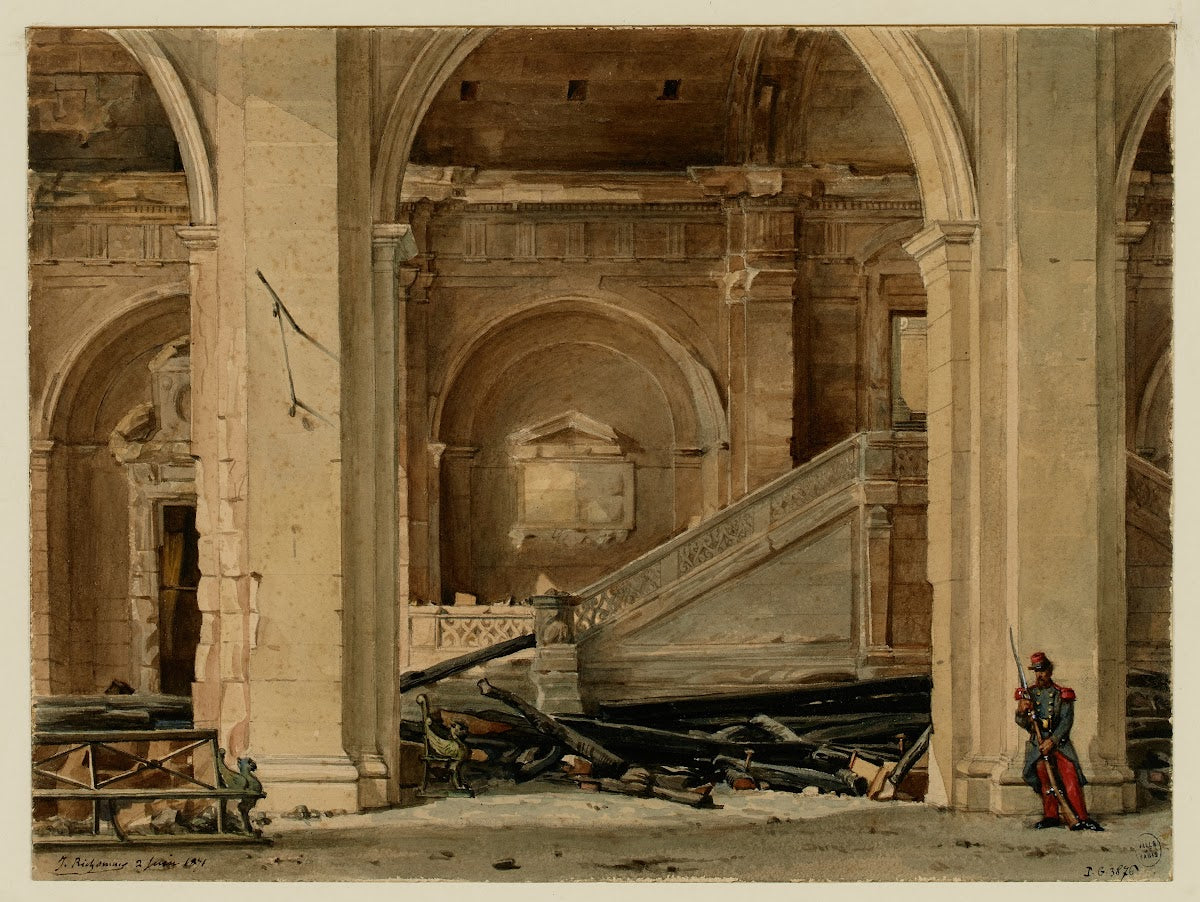 Lescalier du Palais de Justice après lincendie de 1871 1871