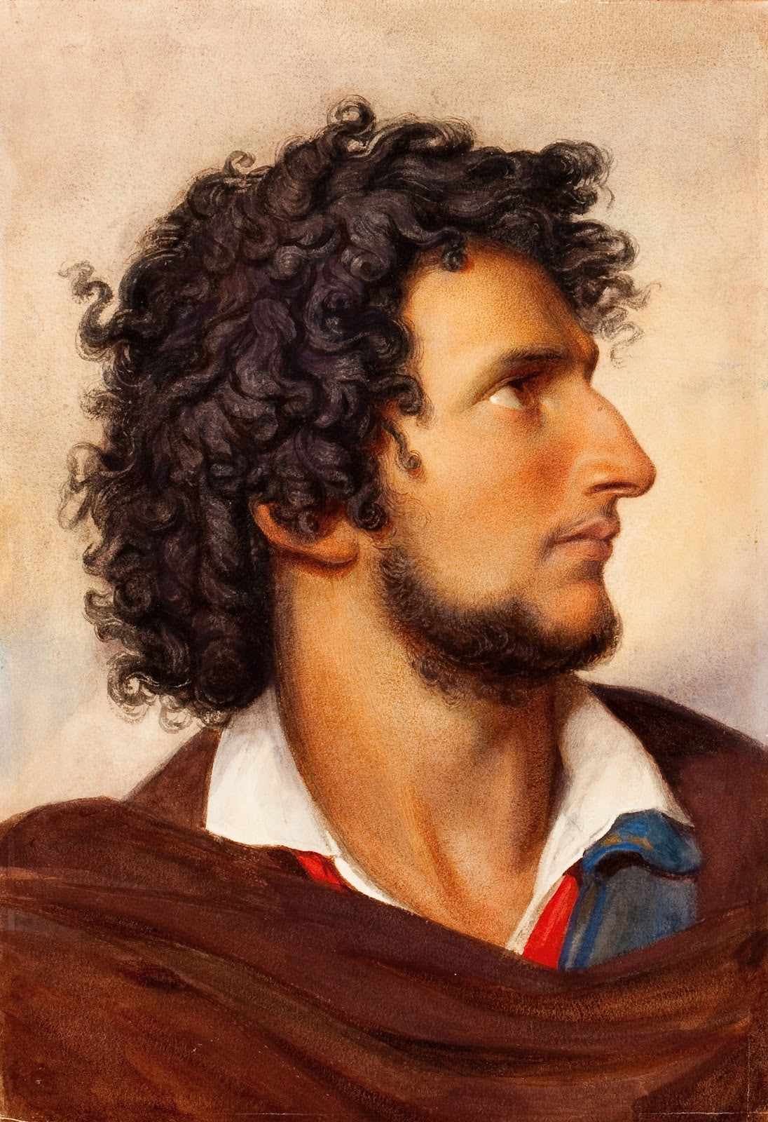 Head of a Young Bearded Venetian Man in Profile 1860