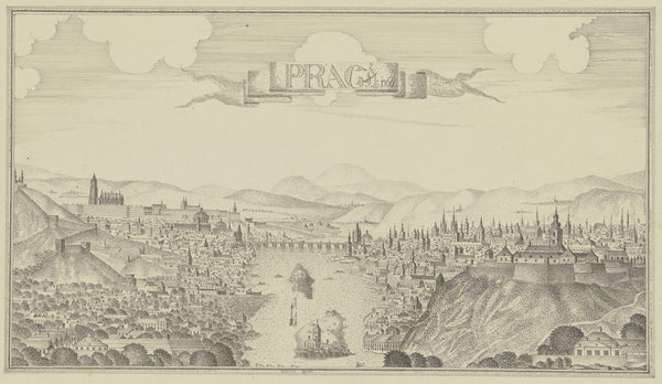 Ansicht von Prag mit der Moldau 1770