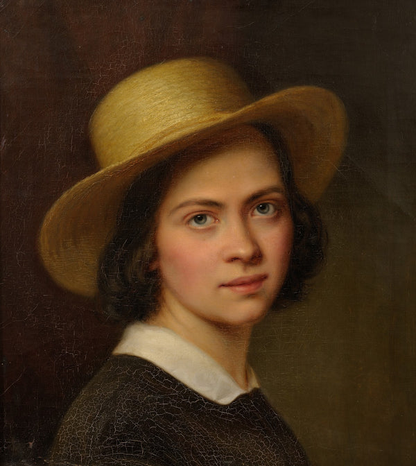 Self portrait with a Strawhat 1850s