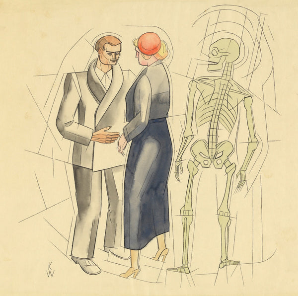 Ohne Titel Mann Frau und Skelett around 1935
