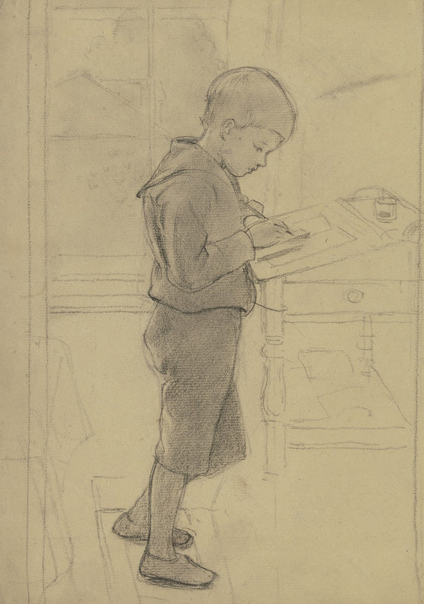 Victor Scholderer am Schreibpult stehend 1887