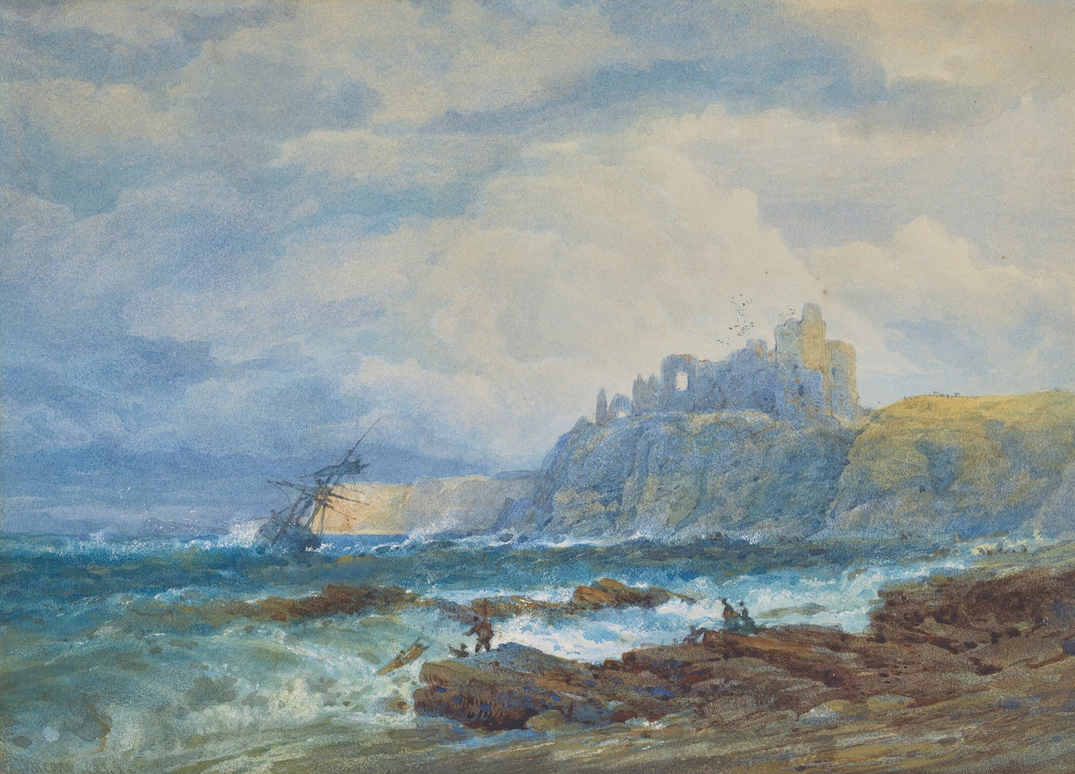 A ship in distress off Tantallon Castle Scotland 1868