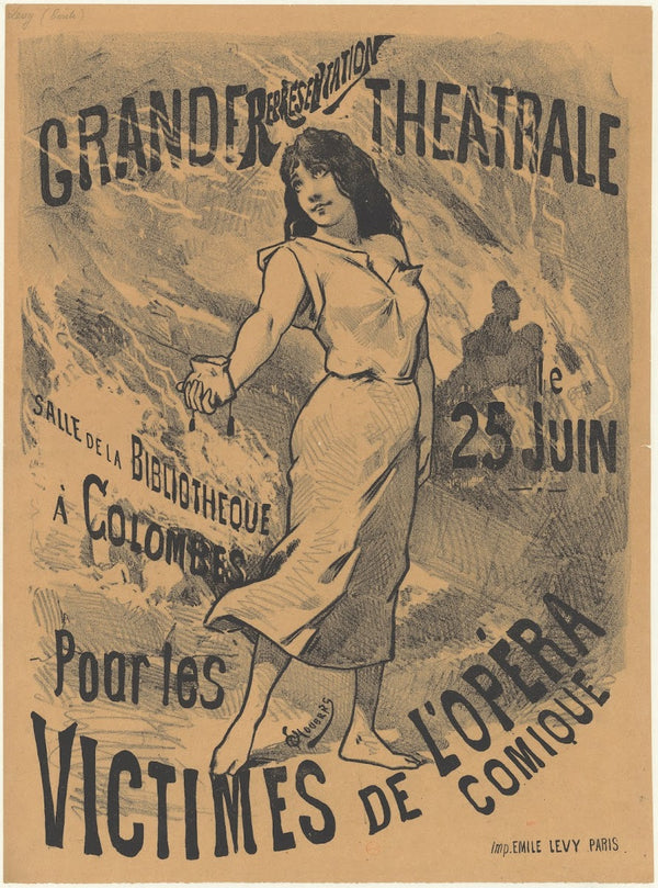 Grande représentation théatrale le 25 juin 1887 salle de la bibliothèque à Colom