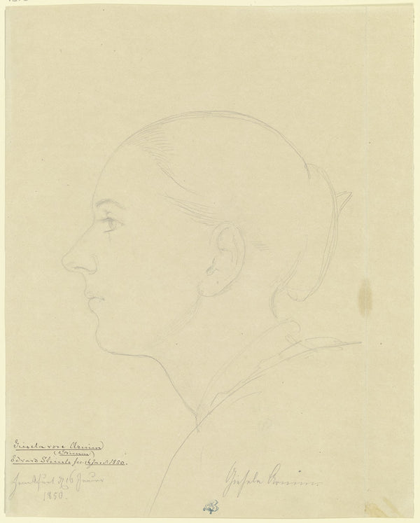 Gisela von Arnim im Profil nach links 1850