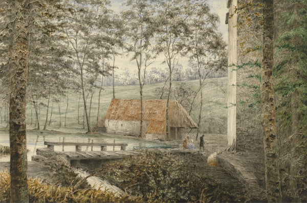 Boulogne France  a Mill in a Wooded Valley