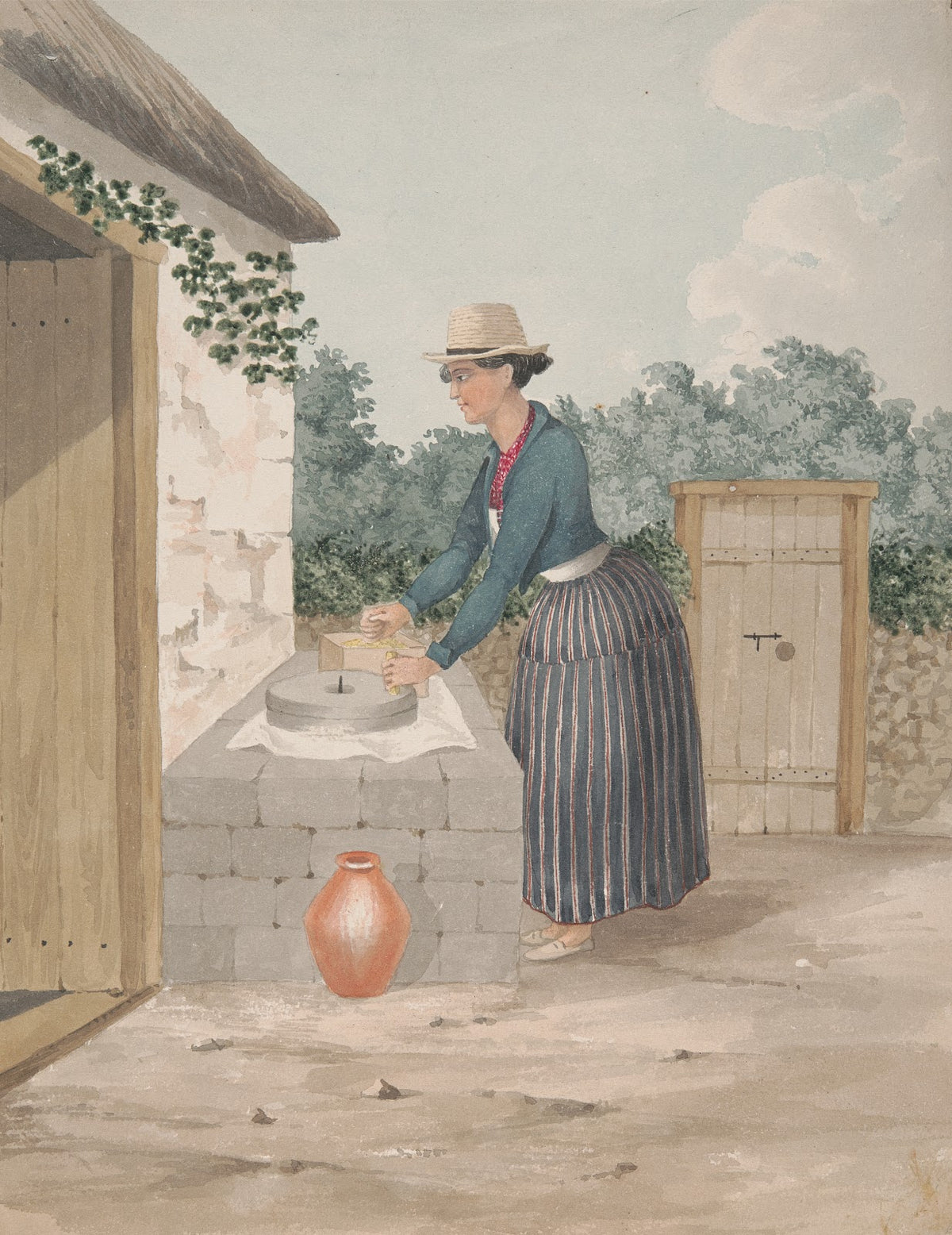 Hand mill for grinding Gofio Tenerife ca 1828
