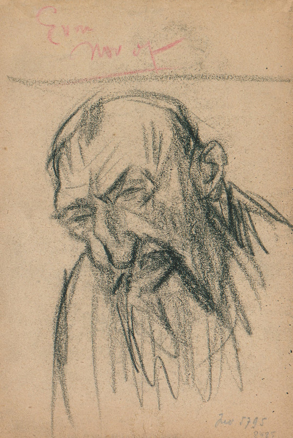 Portret van een man met baard en kromme neus in vooraanzicht 1907 11