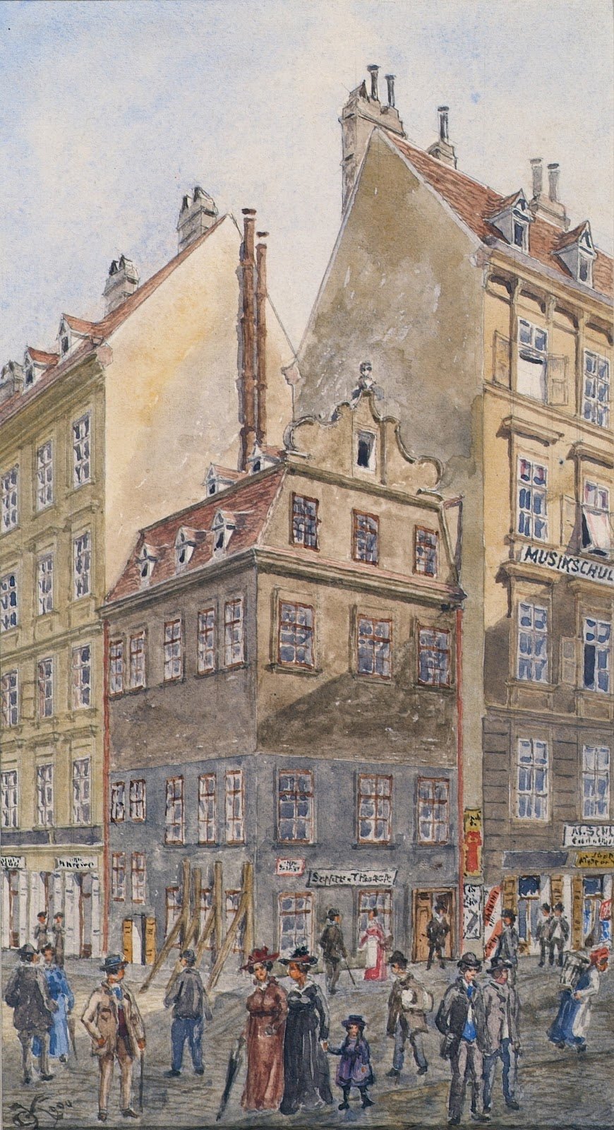 Der Salzgries in Wien Ecke Tiefer Graben 1904