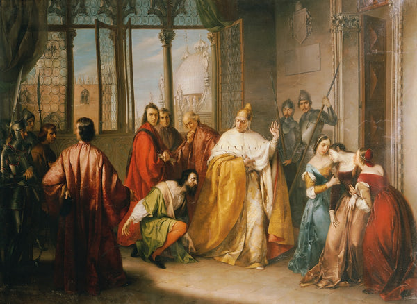 Der Doge Francesco Foscari schickt seinen Sohn Giacomo in die Verbannung I due F