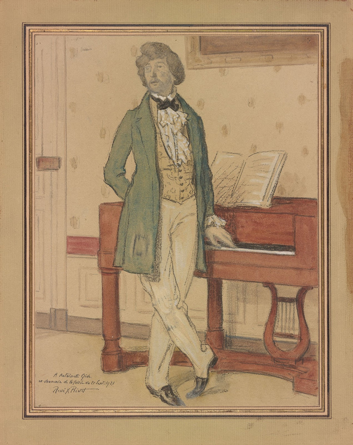 Study of a Young Man Beside a Piano 1921