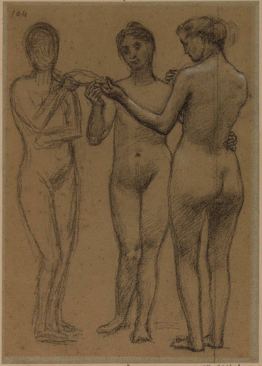 Groupe de trois femmes 1892 1894
