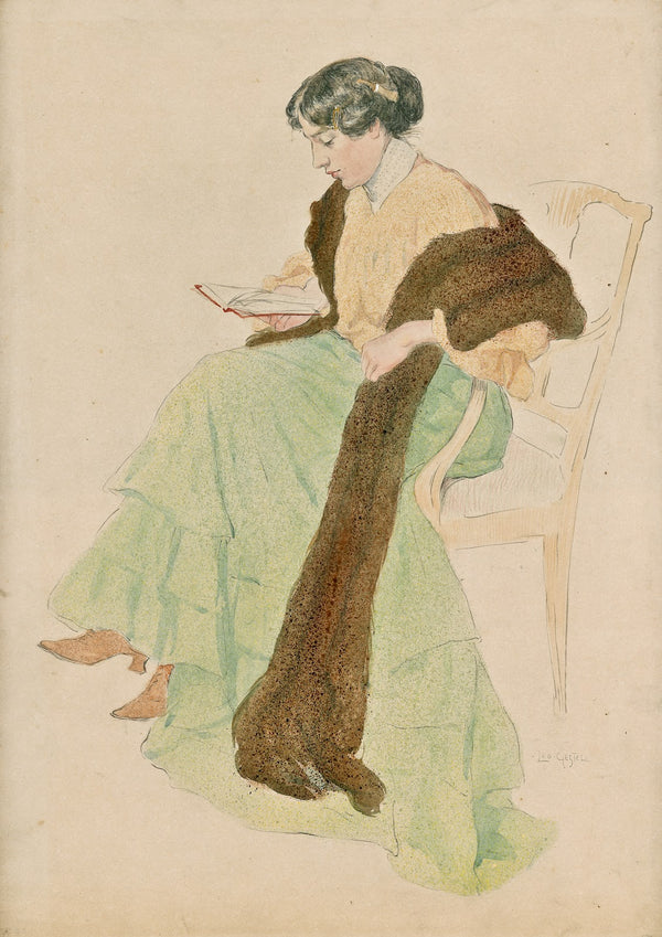 Woman reading a book 20th century