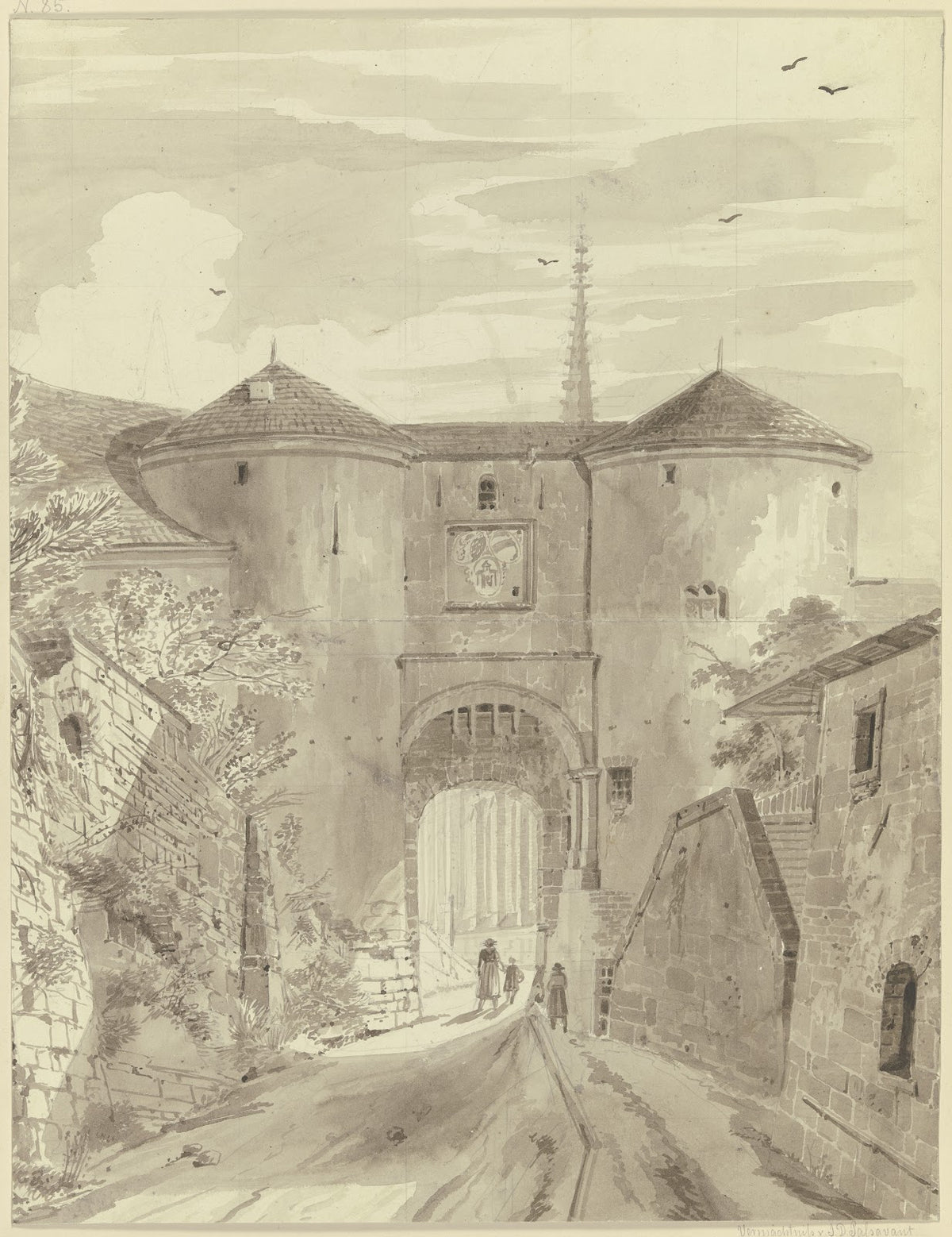 Altes Stadttor mit zwei Türmen
