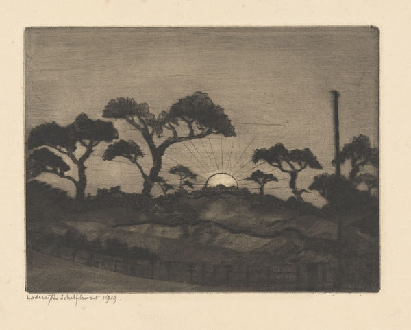 Heuvellandschap met sparren 1919