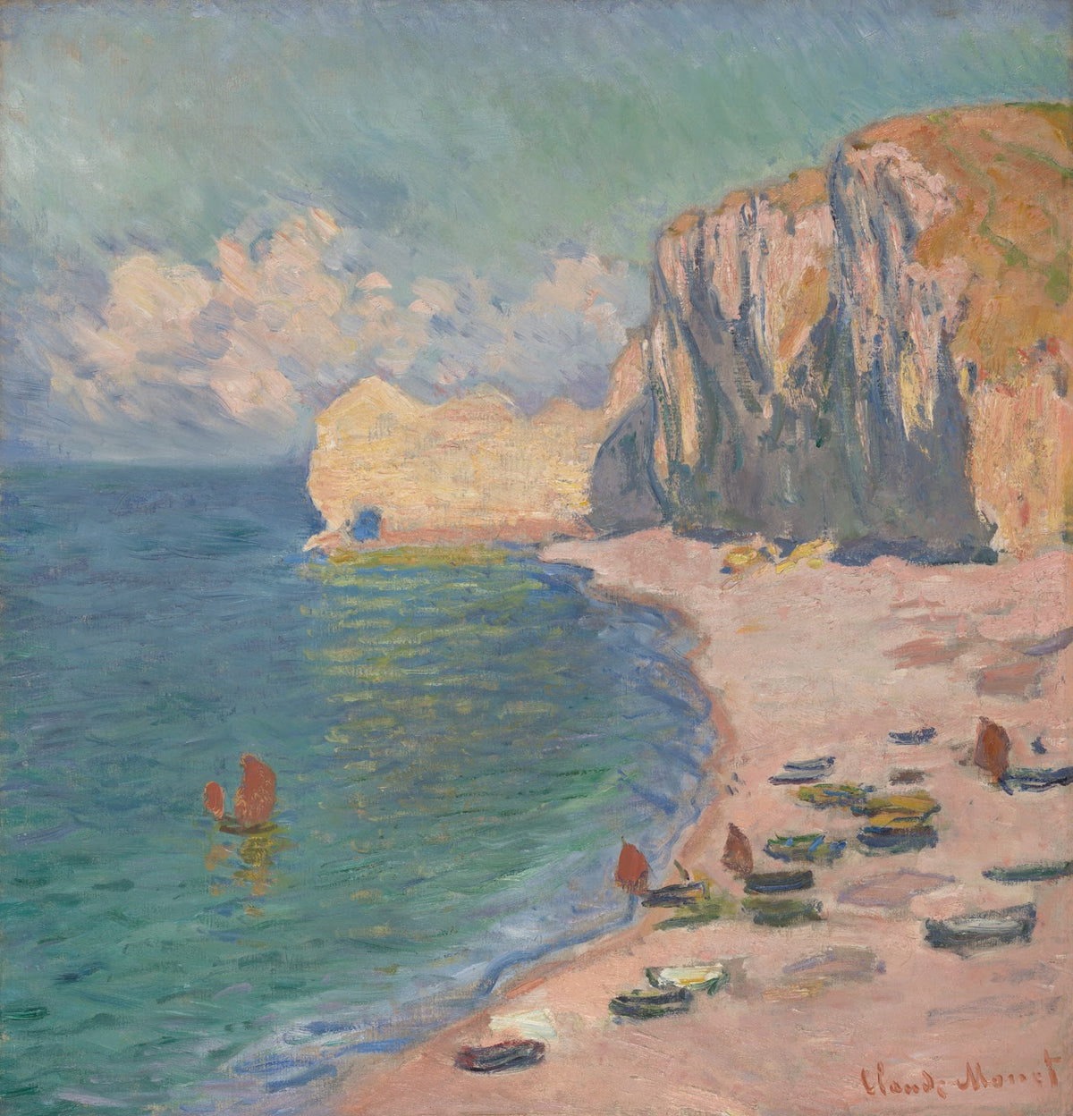 Étretat The Beach and the Falaise dAmont 1885