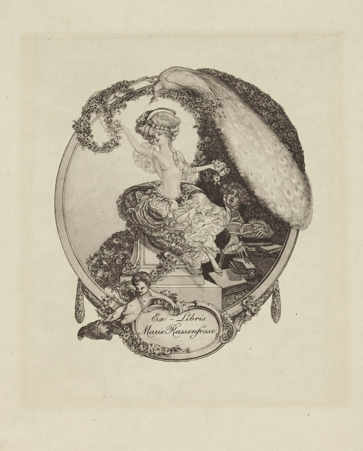 Bookplate of Marie Rassenfosse 1911