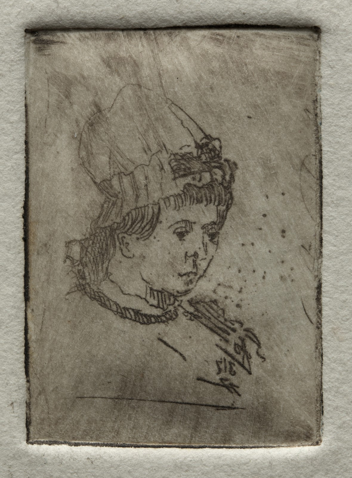 Small Head with Mob Cap 1878