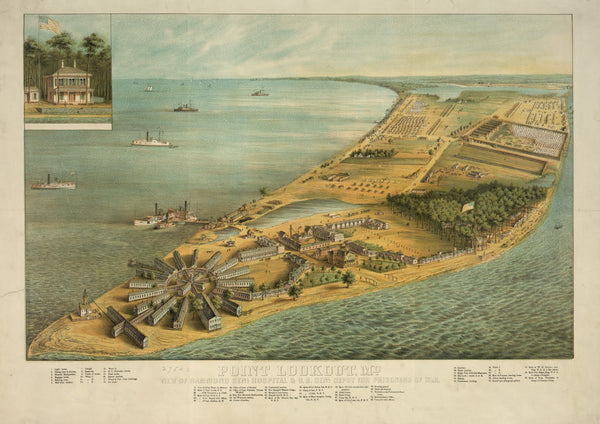 Point Lookout Md  View of Hammond General Hospital  US General Depot for prisone
