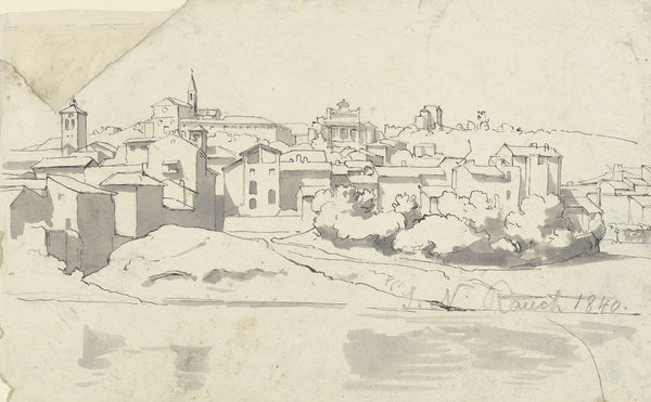 Blick auf den Aventin in Rom 1840