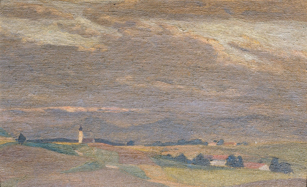 Abendlandschaft Mit Kirchturm
