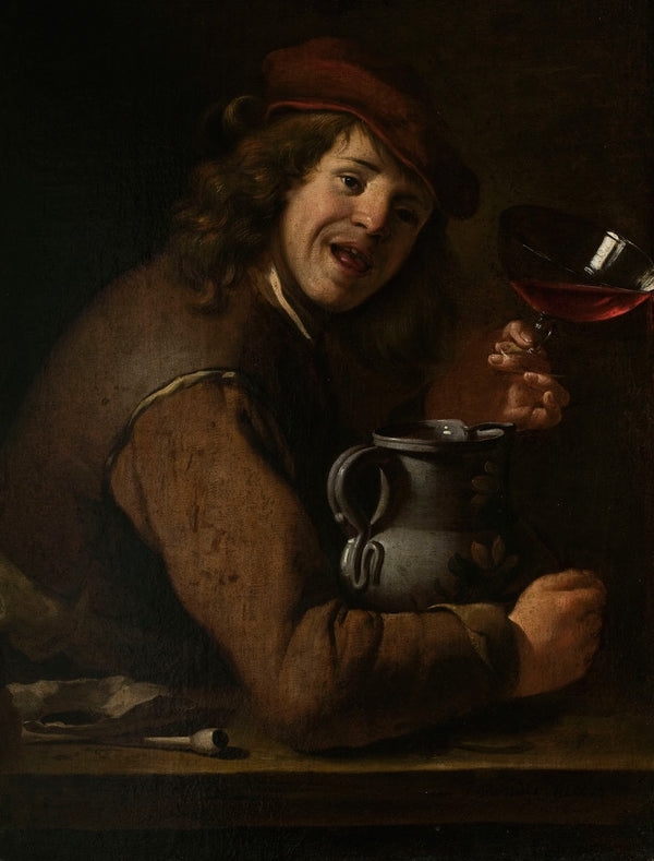 Boy drinking wine 1656