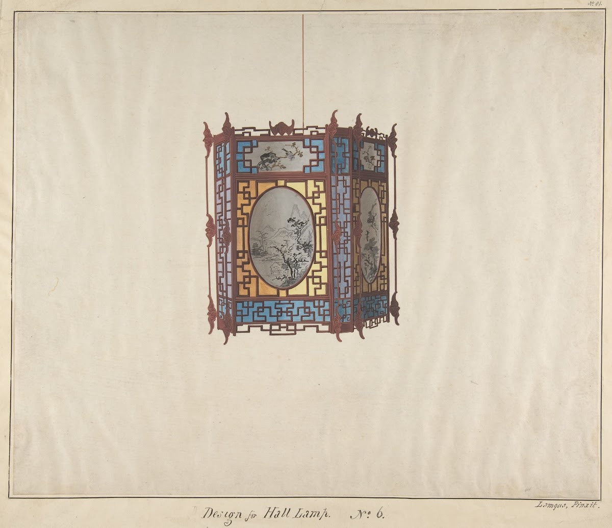 Design for a Hall Lamp No6 ca 1845