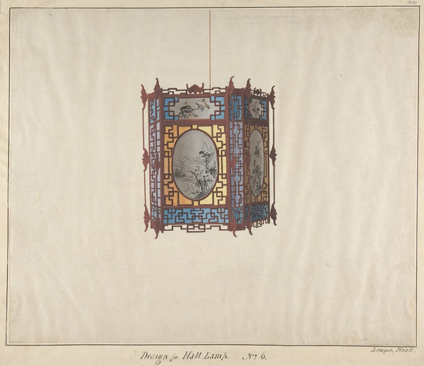 Design for a Hall Lamp No6 ca 1845