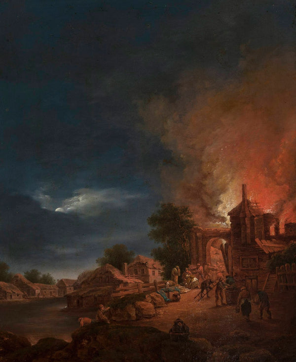 Town on fire in summer 1849