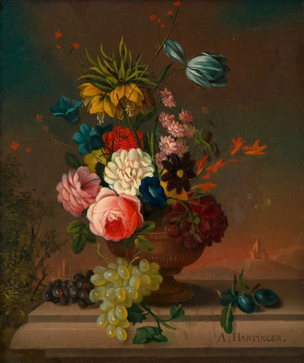Blumenstillleben mit Obst around 1850