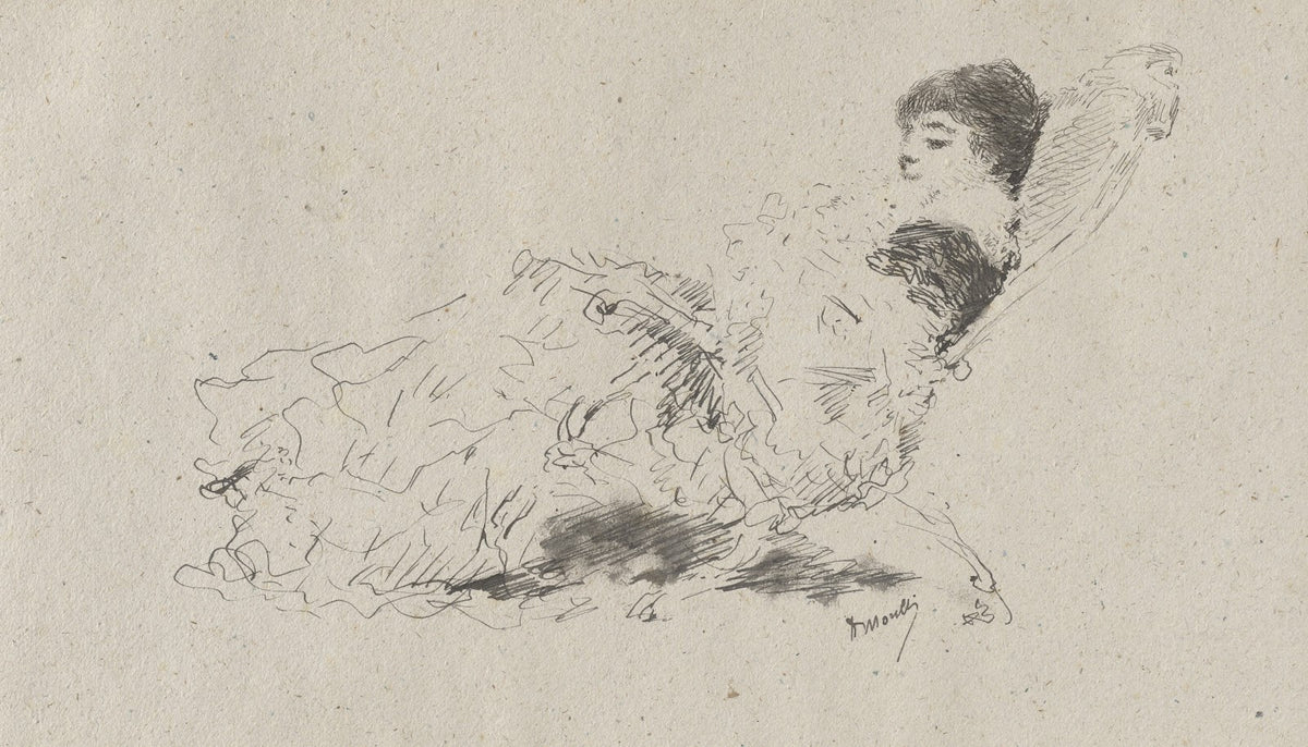 The Artists Daughter Eleonora Reclining on a Chaise Longue 1879