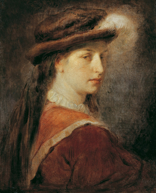 Dame Mit Federhut 1870