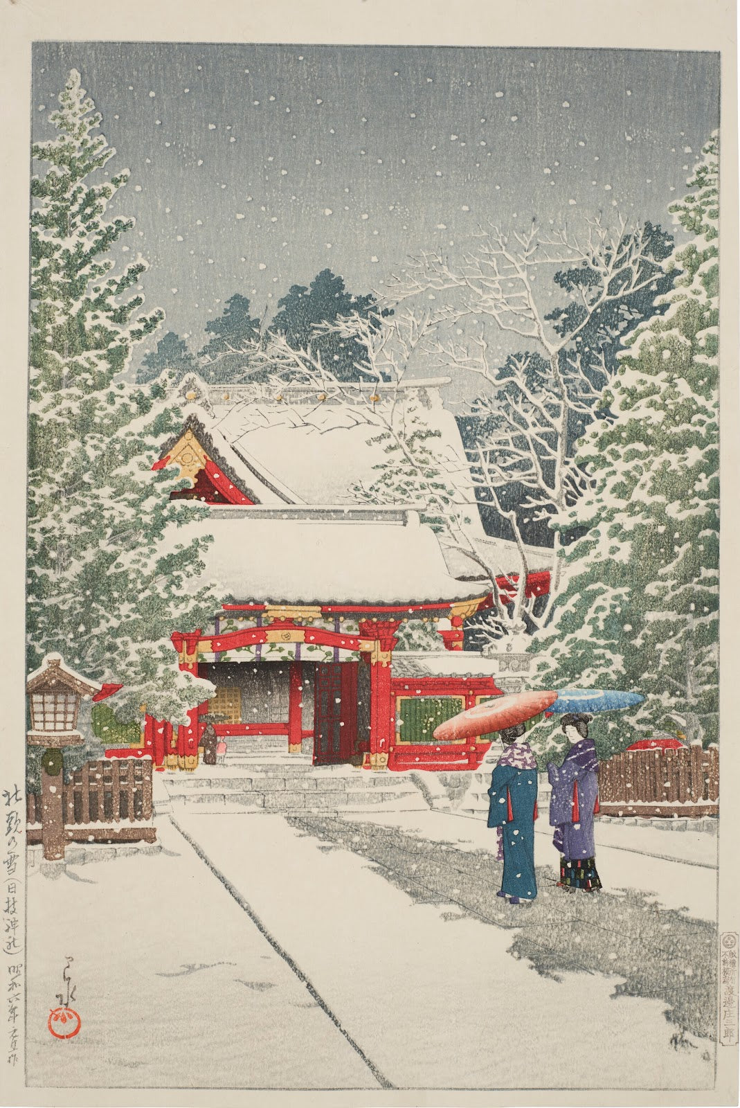 Shato no yuki Hie jinja Snow at Hie Shrine 1931