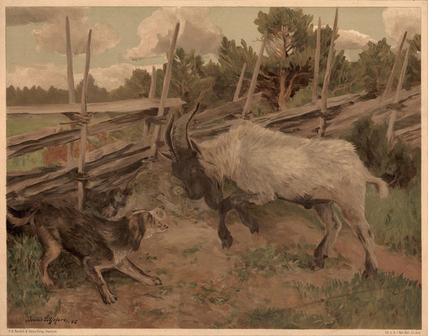 The puppy and the kid goat 1897