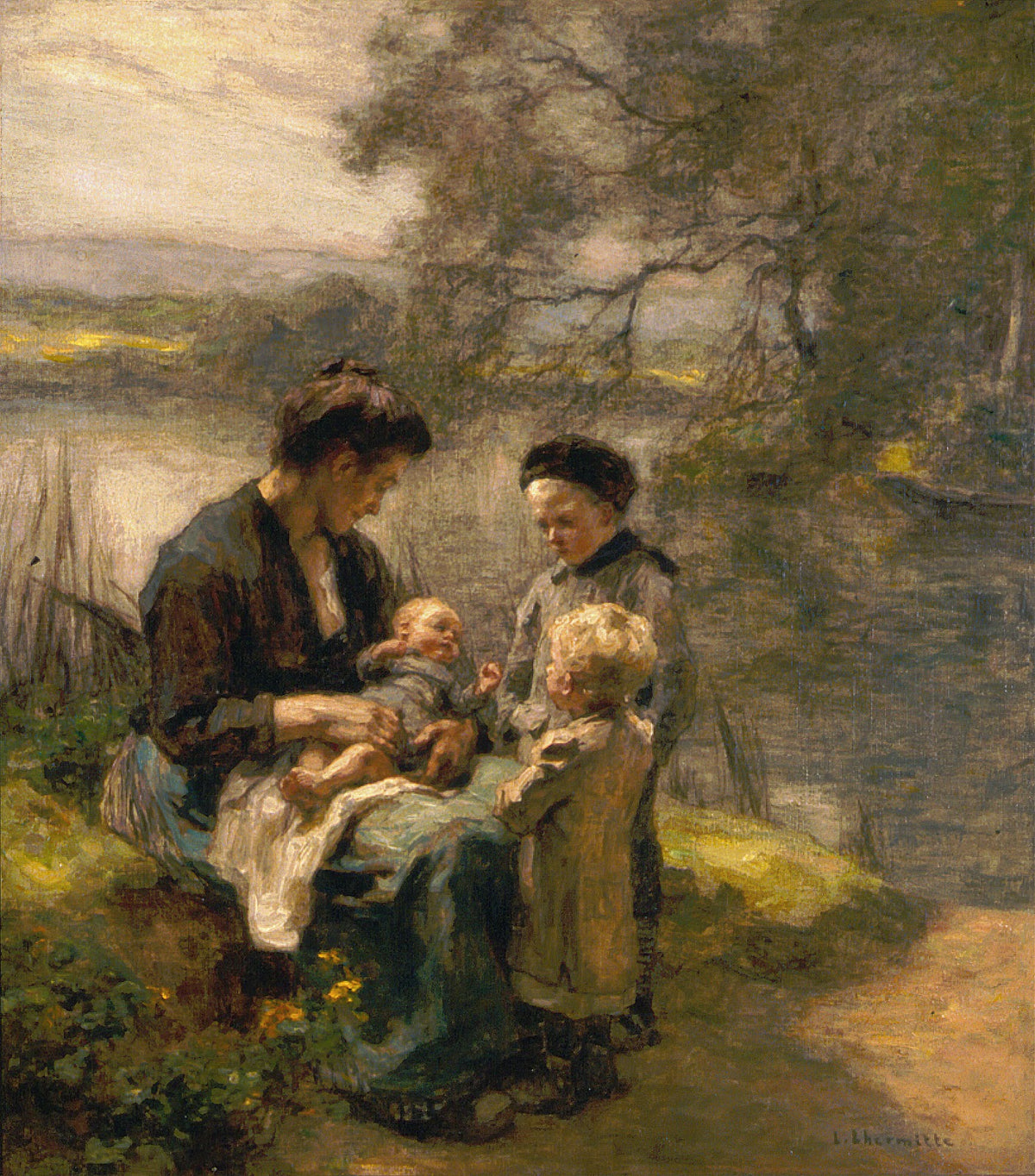 Woman with Child and Two Children late 19thearly 20th century