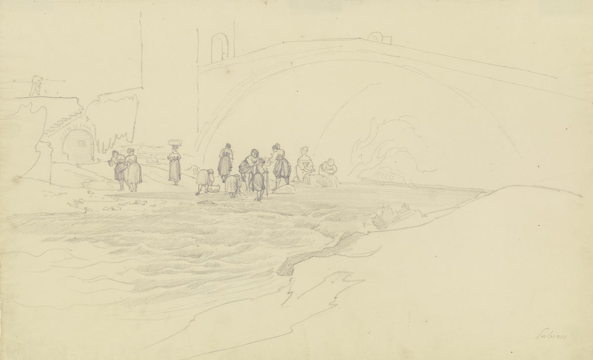 Wäscherinnen bei einer Brücke 1830 1831