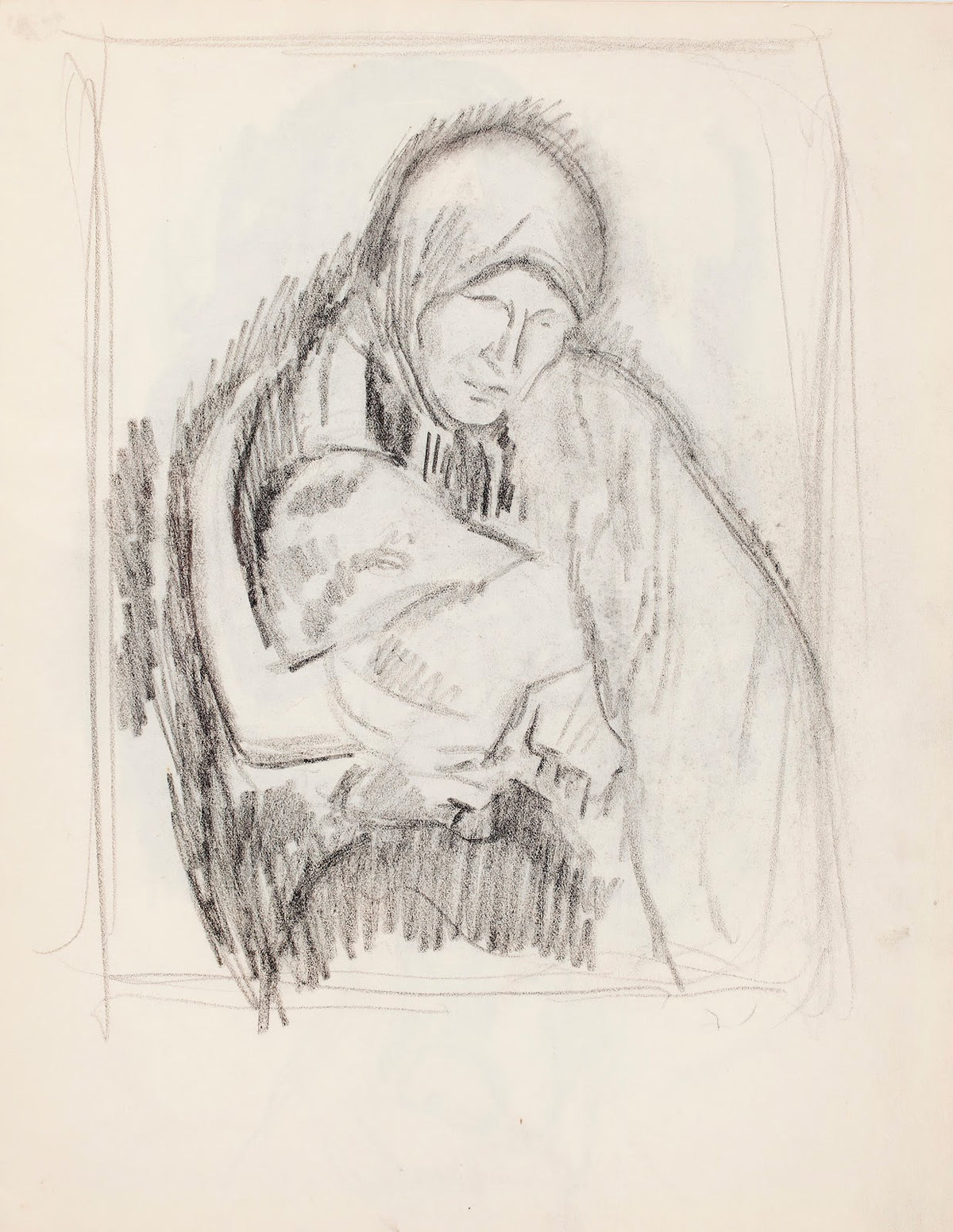 Luonnos maalaukseen Äiti ja lapsi Pietà 1913   1915