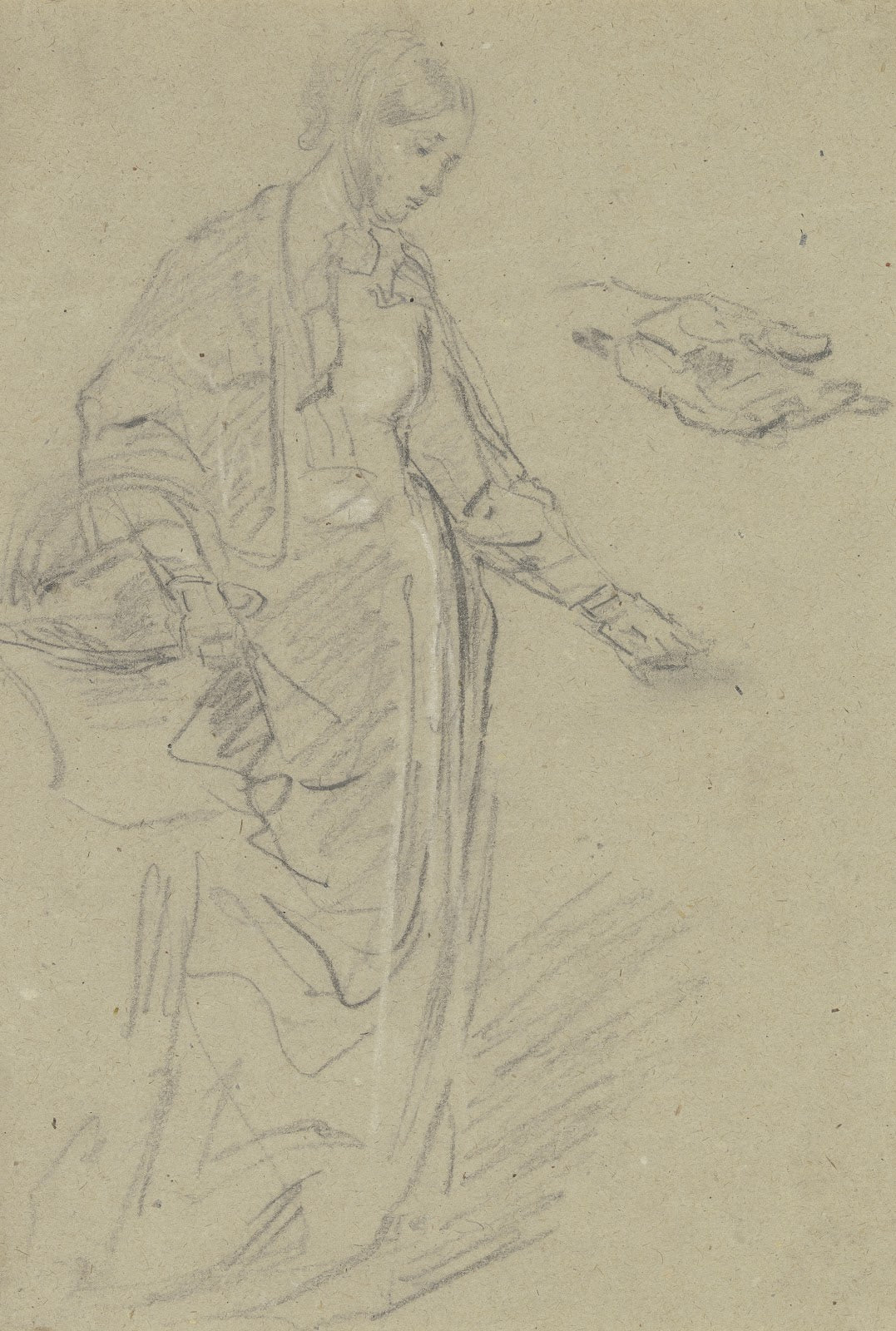 Young woman with market basket