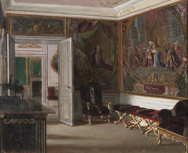 Gripsholm interiör från Änkedrottningens våning 1879