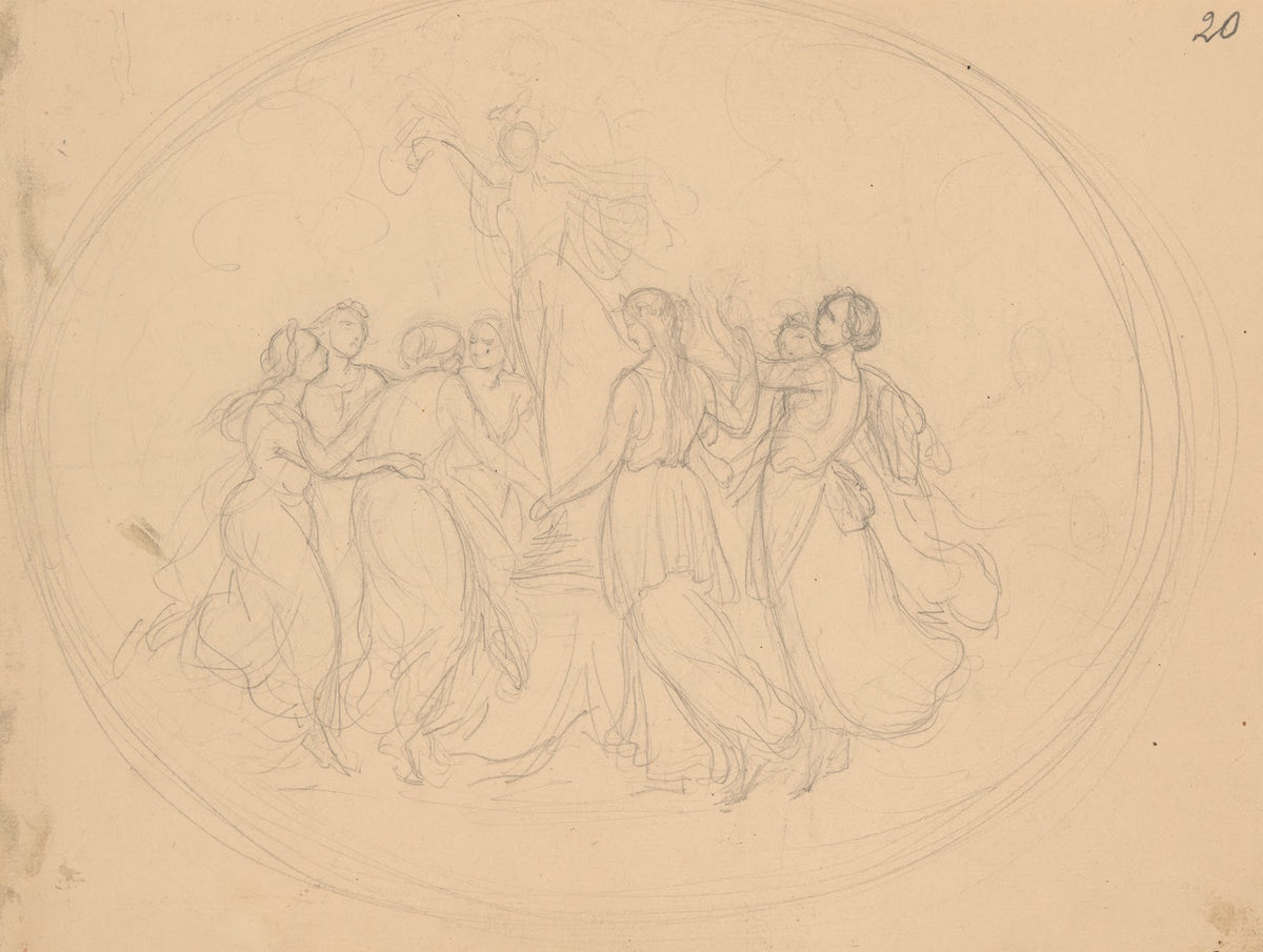 Sketch of the composition to the scene from the first act of the Giselle ballet