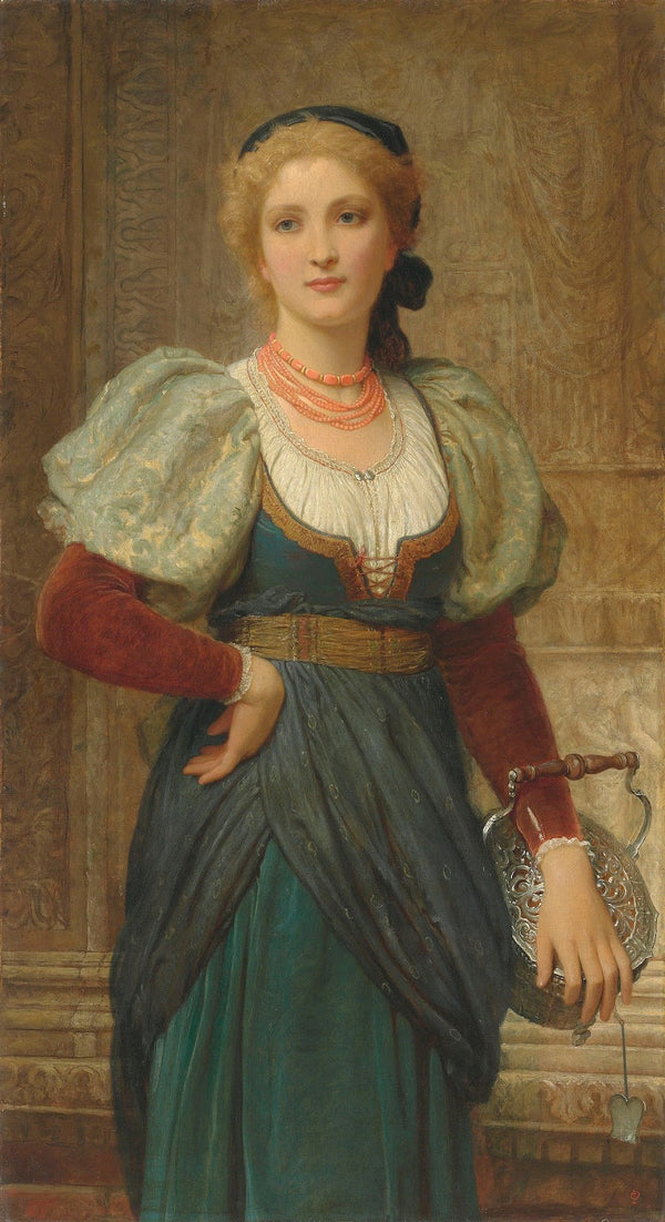 Portrait of a lady with a coral necklace