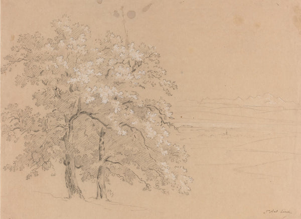 Sunlit Trees Before a Panoramic Landscape 1810s