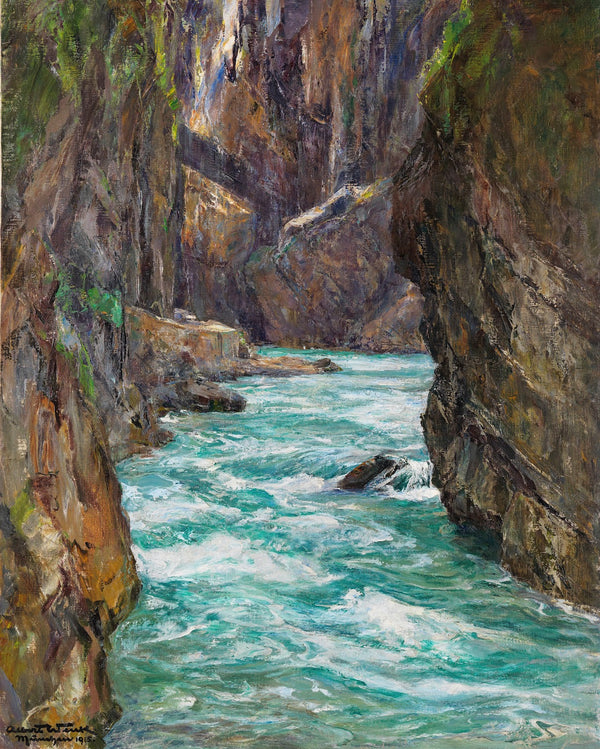Die Partnachklamm bei Partenkirchen 1915