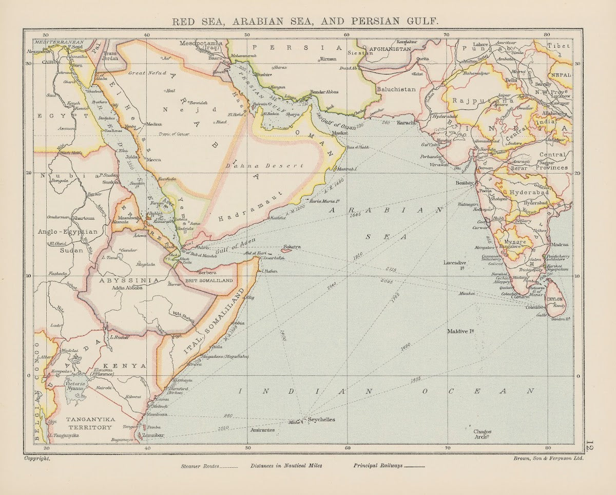 Red Sea Arabian Sea and Persian Gulf 1939