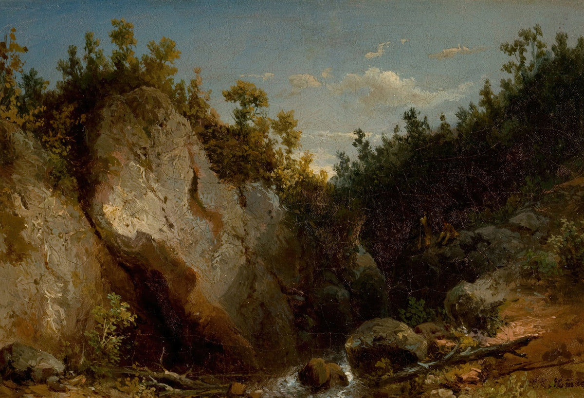 Landscape with Figures on Mountain Rocks c 1889
