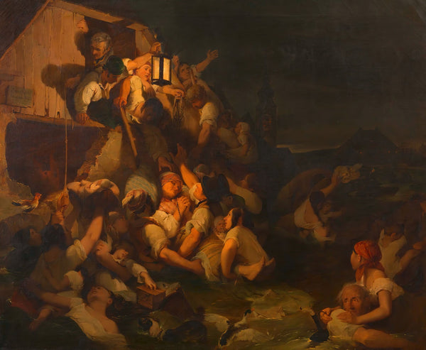 Szene aus der Donauüberschwemmung 1830