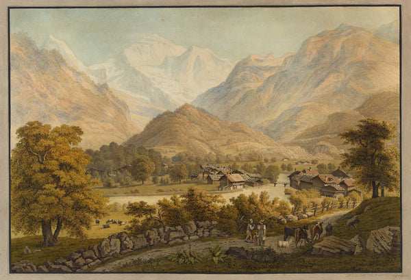 vue de la ville dUnterseen  de la jungfrau 1915 1945