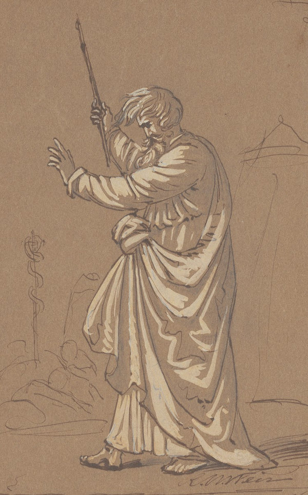 Aaron Converting His Staff into a Serpent c 1860s